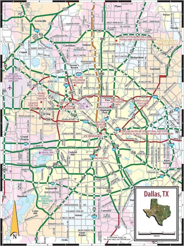 Plan des routes de Dallas