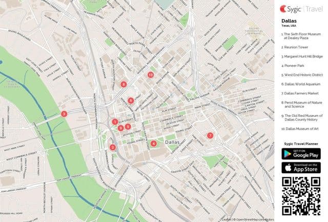 Plan des monuments de Dallas