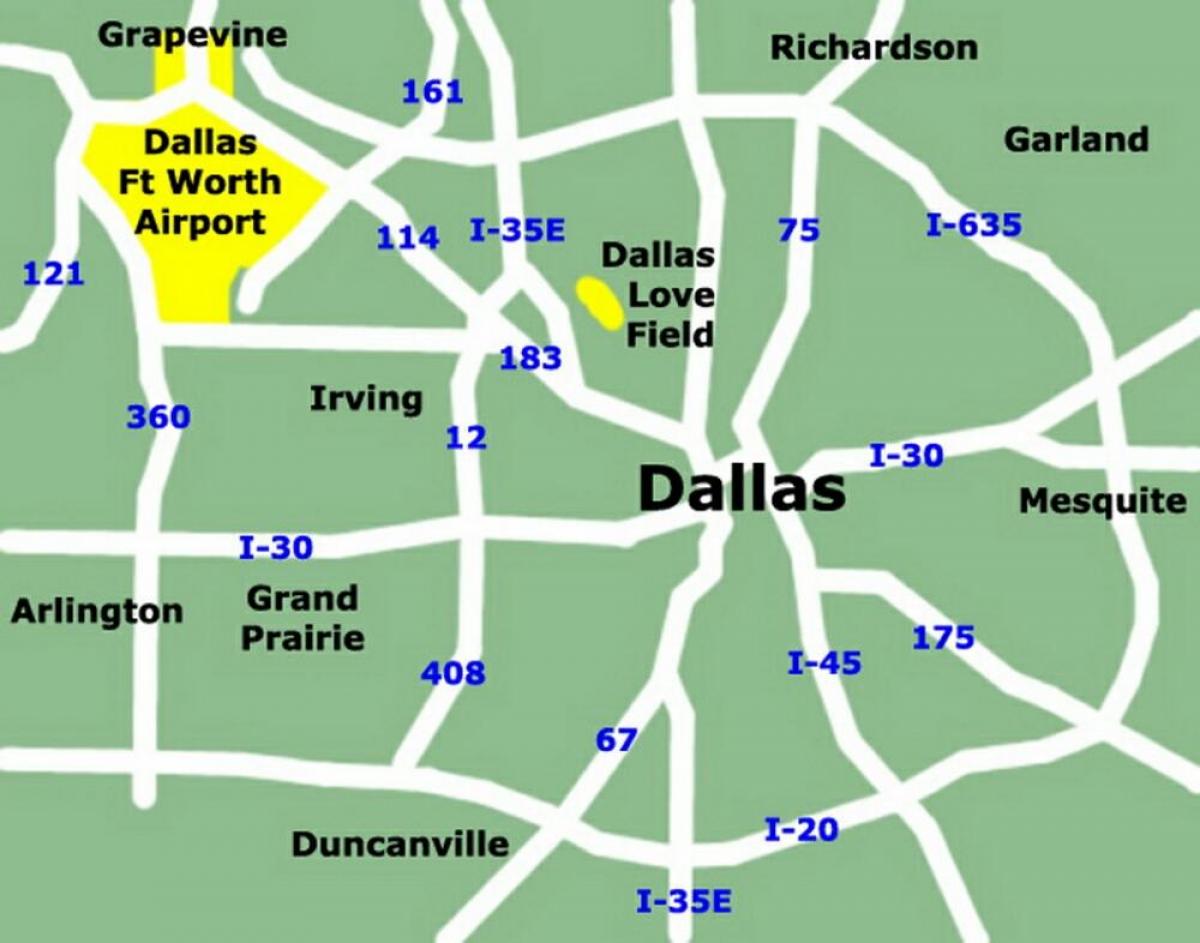 Plan des aéroports de Dallas