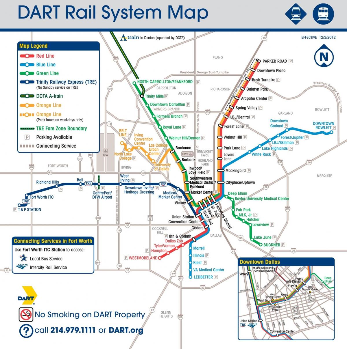 Plan des stations de metro de Dallas