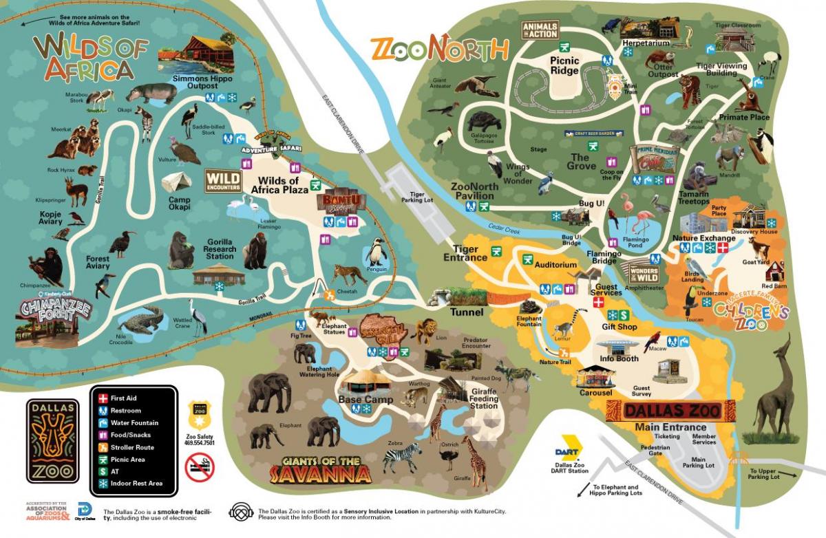 Plan du parc zoologique de Dallas